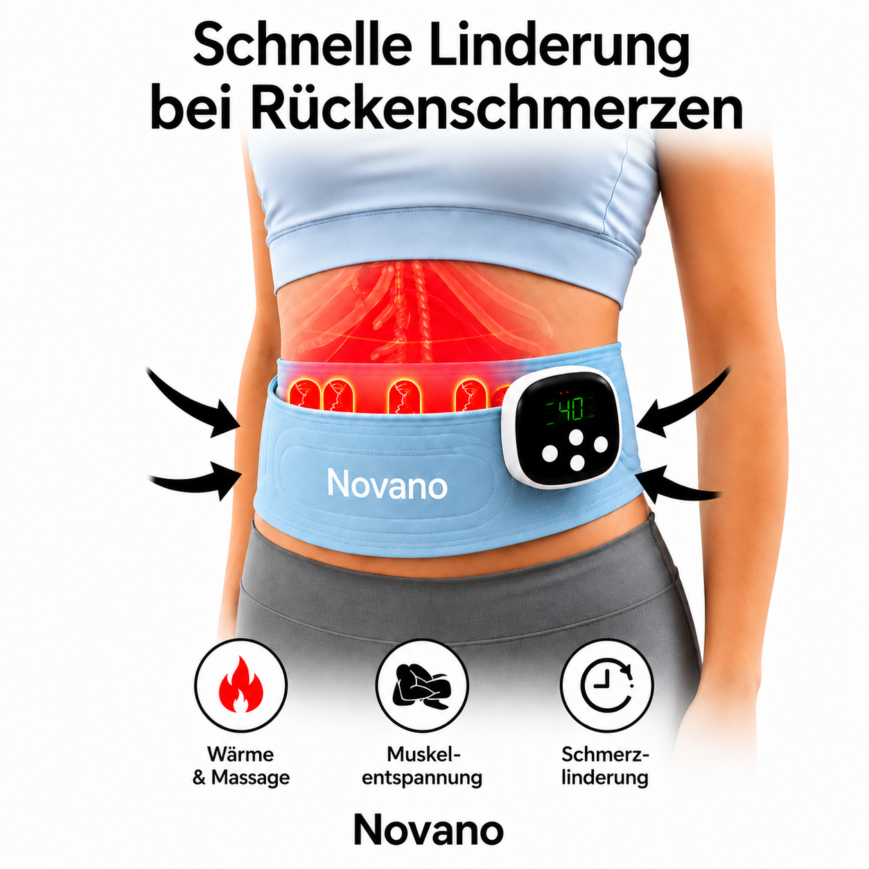 Novano Massagegürtel mit Wärme