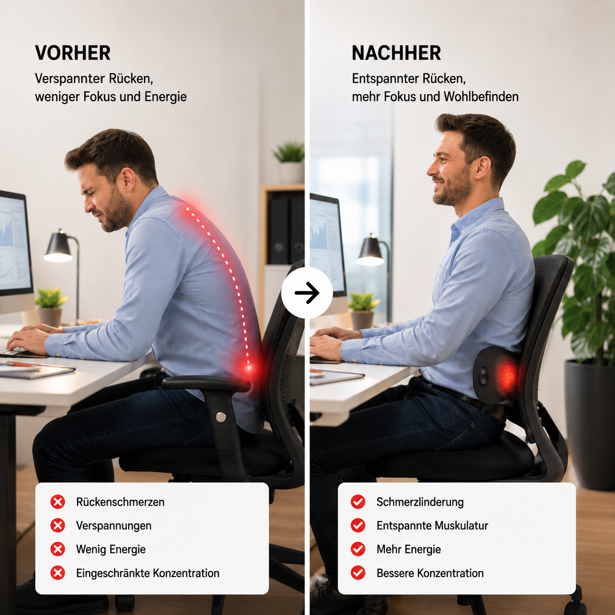 Novano Rückenmassagegerät mit Wärme