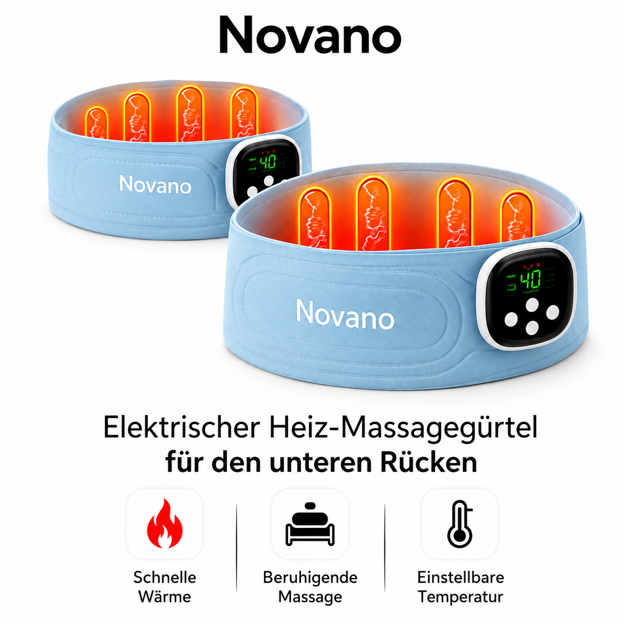 Novano Massagegürtel mit Wärme